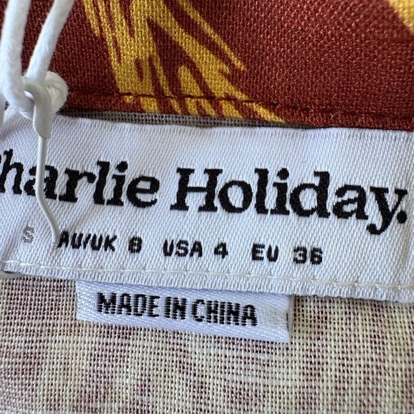 Charlie Holiday Isle of Palms Palma Tie Top Size 4/Small Beach Summer Vacation - Picture 3 of 8